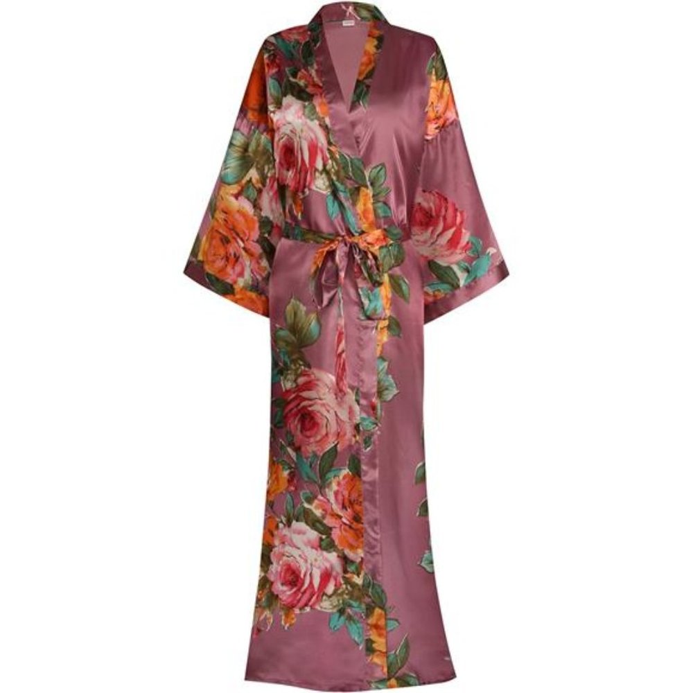 Kimono Robes For Women Long Silky Sleepwear bridal Dressing Gown